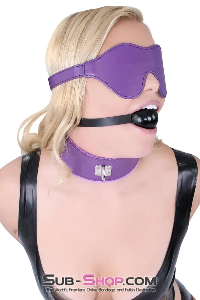 0540MQ      Sensual Submission Purple Fur Lined Collar with Matching Bondage Leash