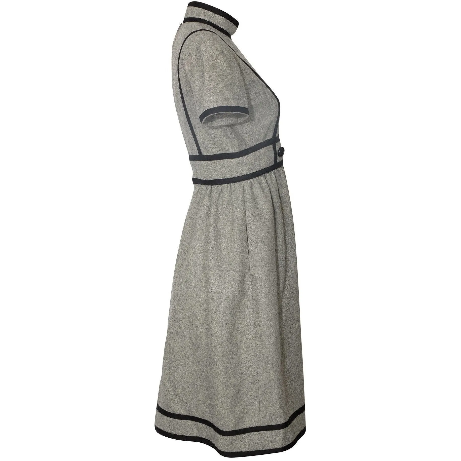 1960s Geoffrey Beene Grey Wool and Black Dress