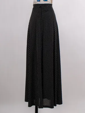 1970's FRANK LEE OF CALIFORNIA polka dot maxi skirt