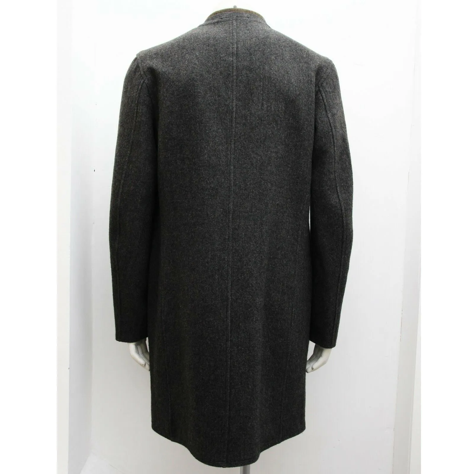 3/4 Length Grey Wool Coat Jacket