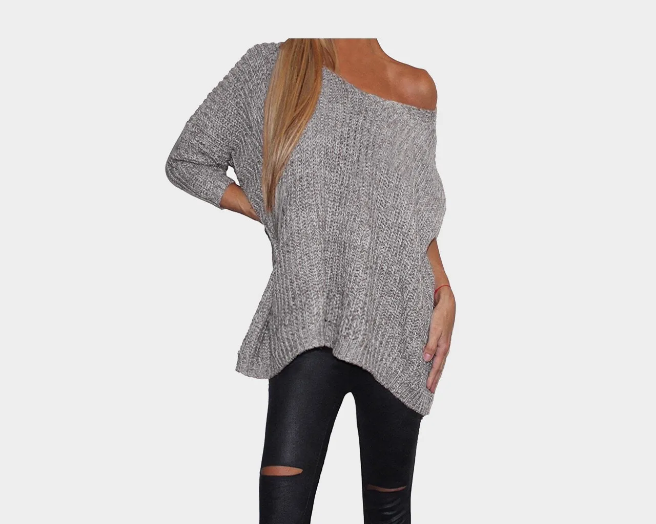 9.1 Moonlight Gray Long Sleeve Sweater - The Aspen