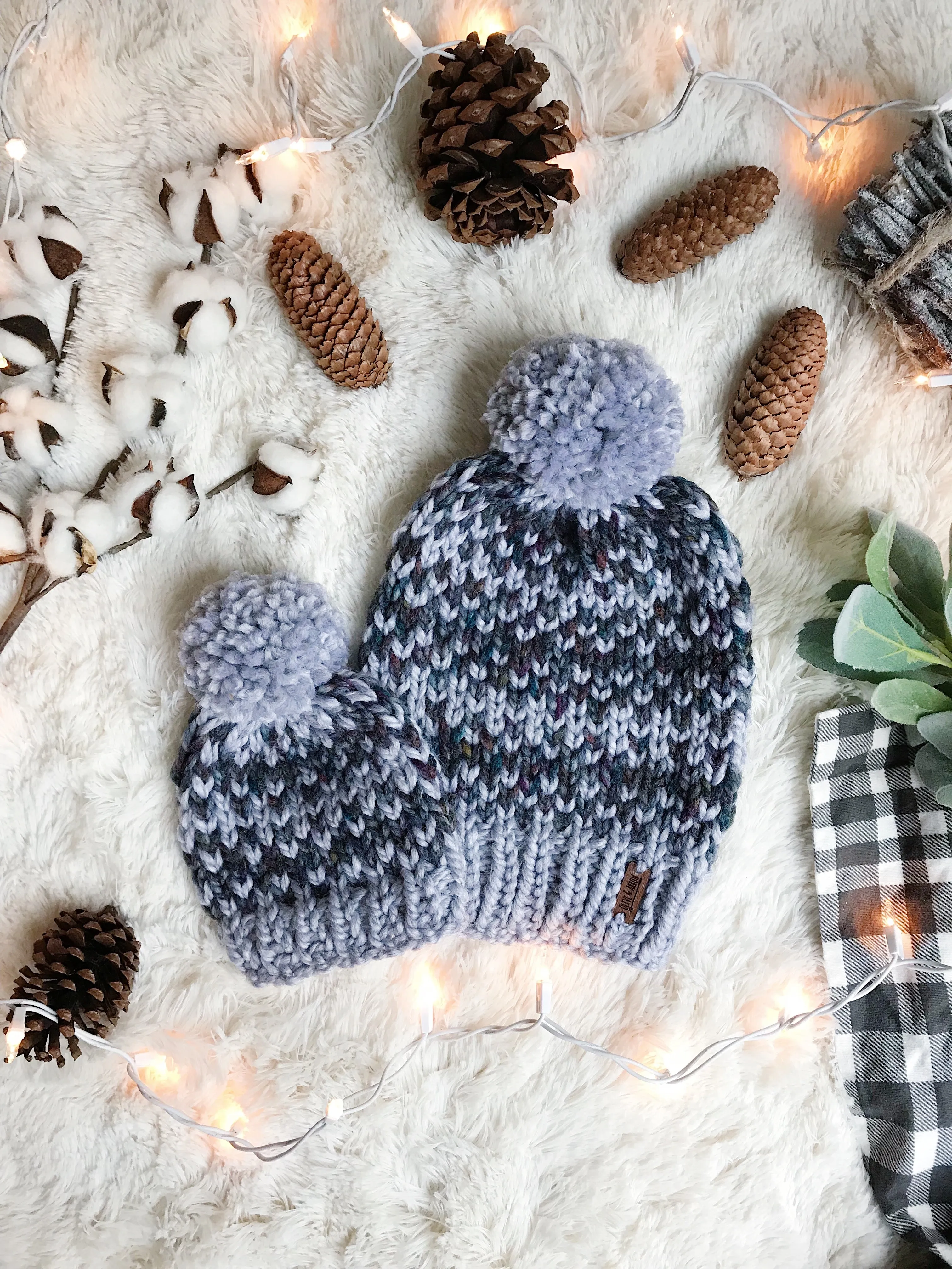 Adult Knitted Fair Isle Beanie with YARN Pom Pom // The Hallowell