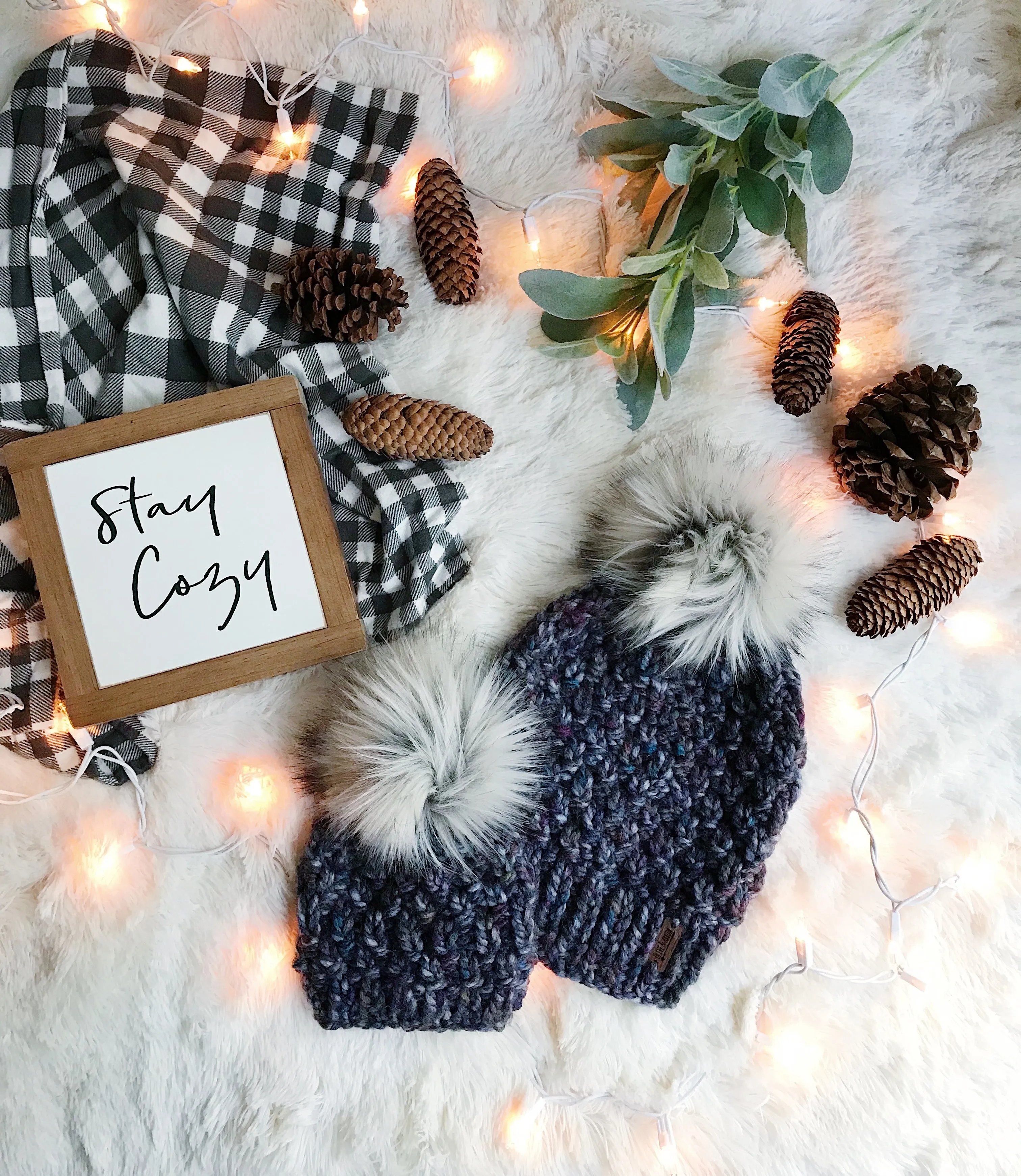 Adult Knitted Textured Beanie with Faux Fur Pom Pom // The Westbrook