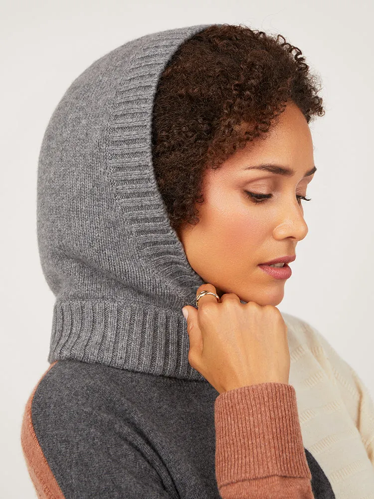 Aelia Storm Grey Wool Cashmere Hood