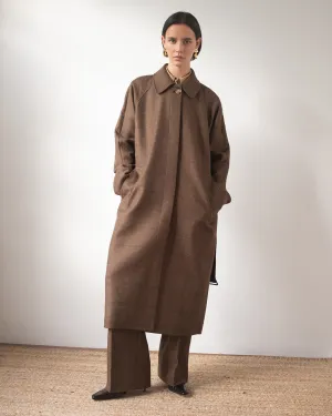 Alice Coat Wool Check Brown