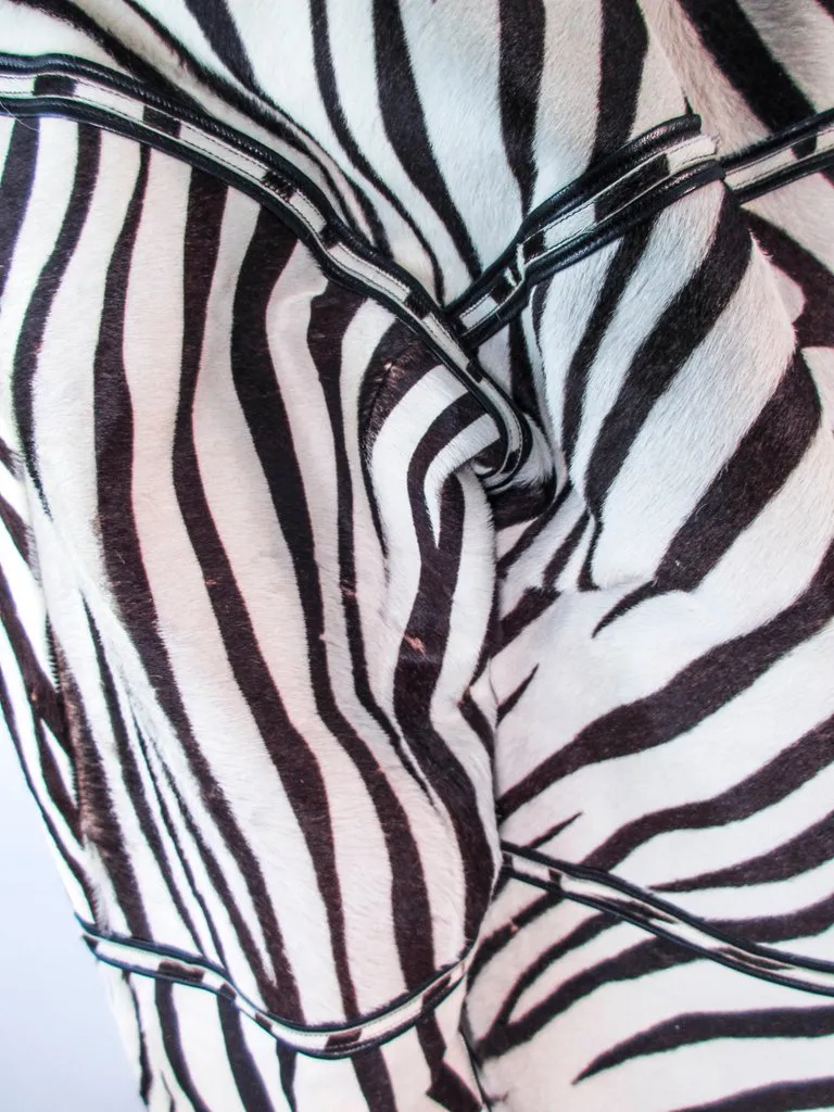 AMEN WARDY Zebra Pattern Cowhide Coat Size 4-8