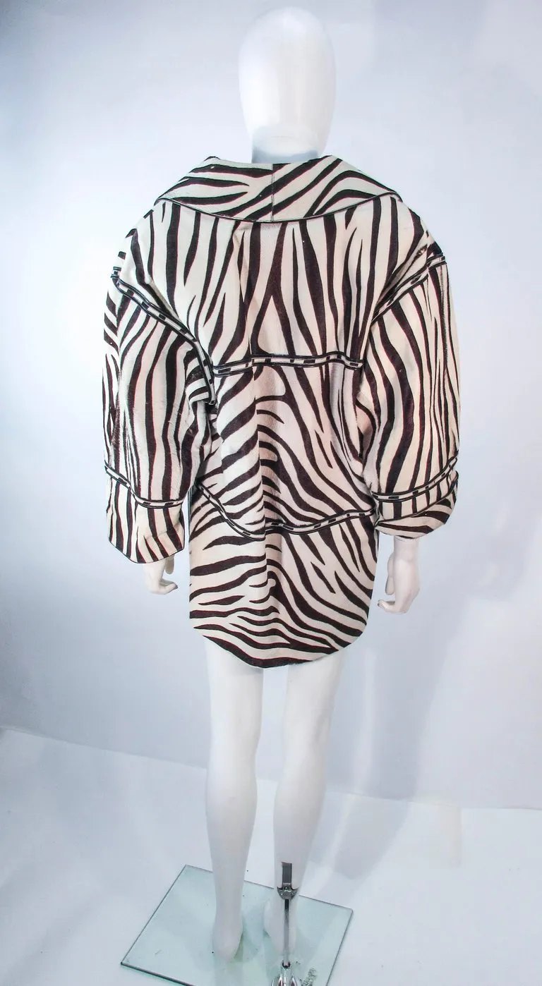 AMEN WARDY Zebra Pattern Cowhide Coat Size 4-8