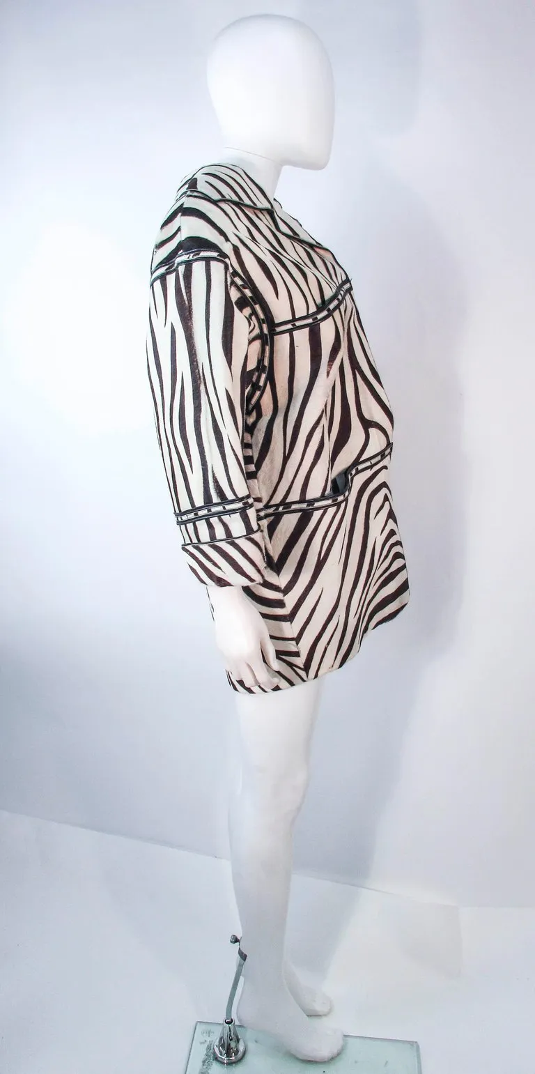 AMEN WARDY Zebra Pattern Cowhide Coat Size 4-8