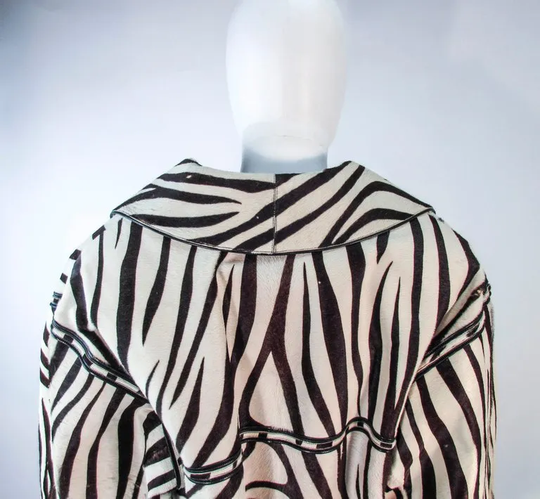 AMEN WARDY Zebra Pattern Cowhide Coat Size 4-8