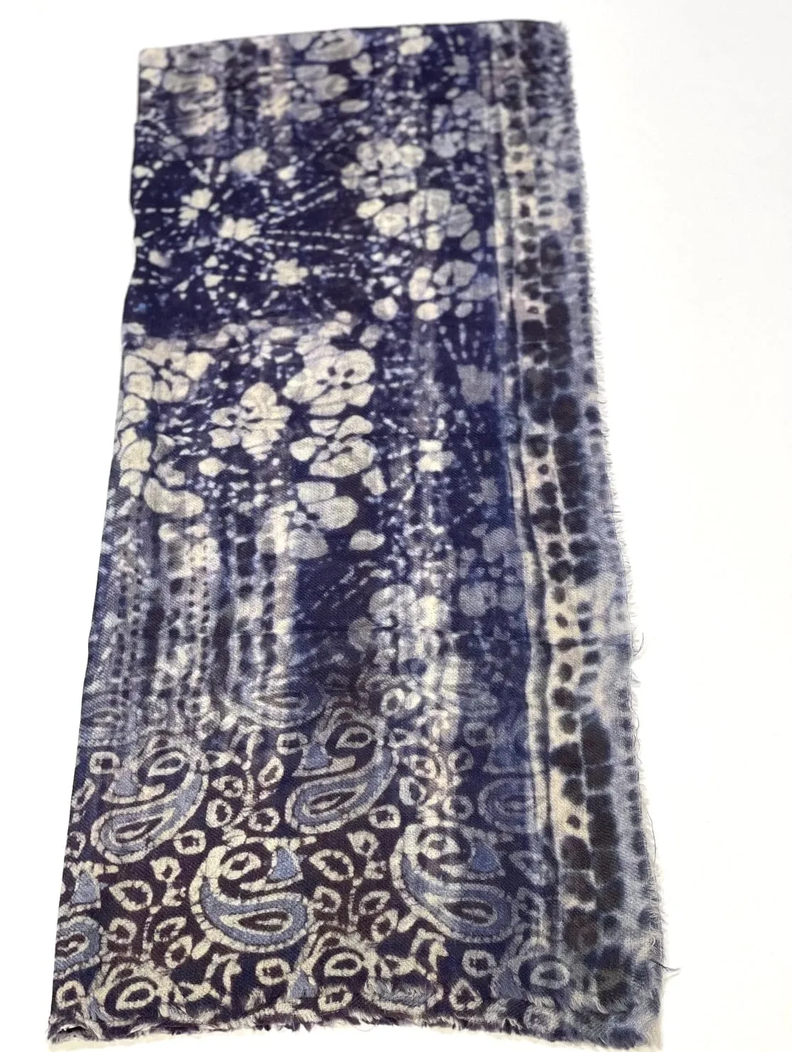 Amina Wool Scarf/Wrap Navy Purple