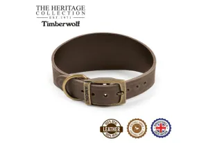 Ancol - Timberwolf Leather Hound Collar - Sable - Greyhound (34-43cm)