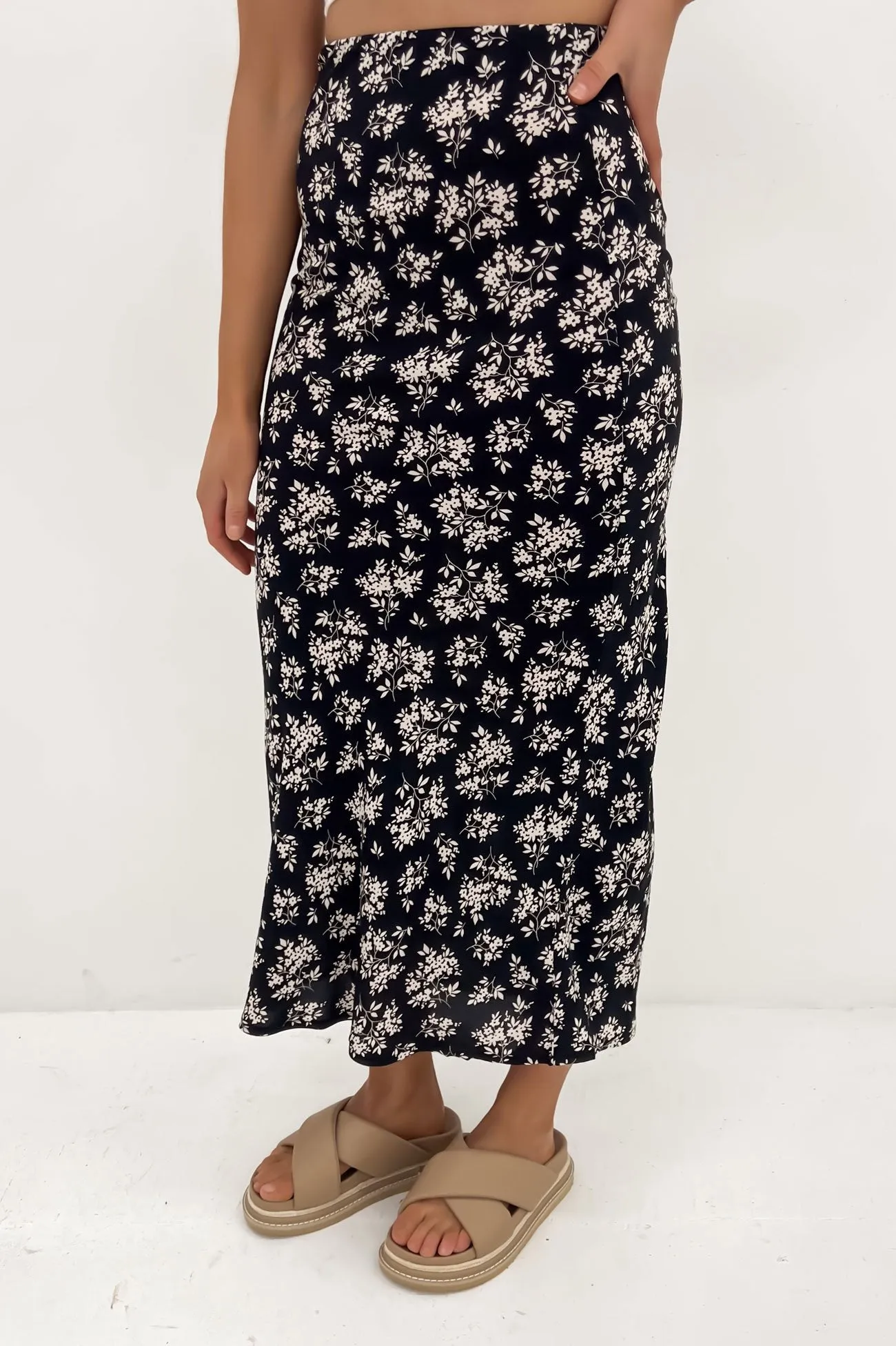 Andi Maxi Slip Skirt Black