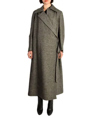 Ann Demeulemeester Vintage Grey Felted Wool Wrap Coat