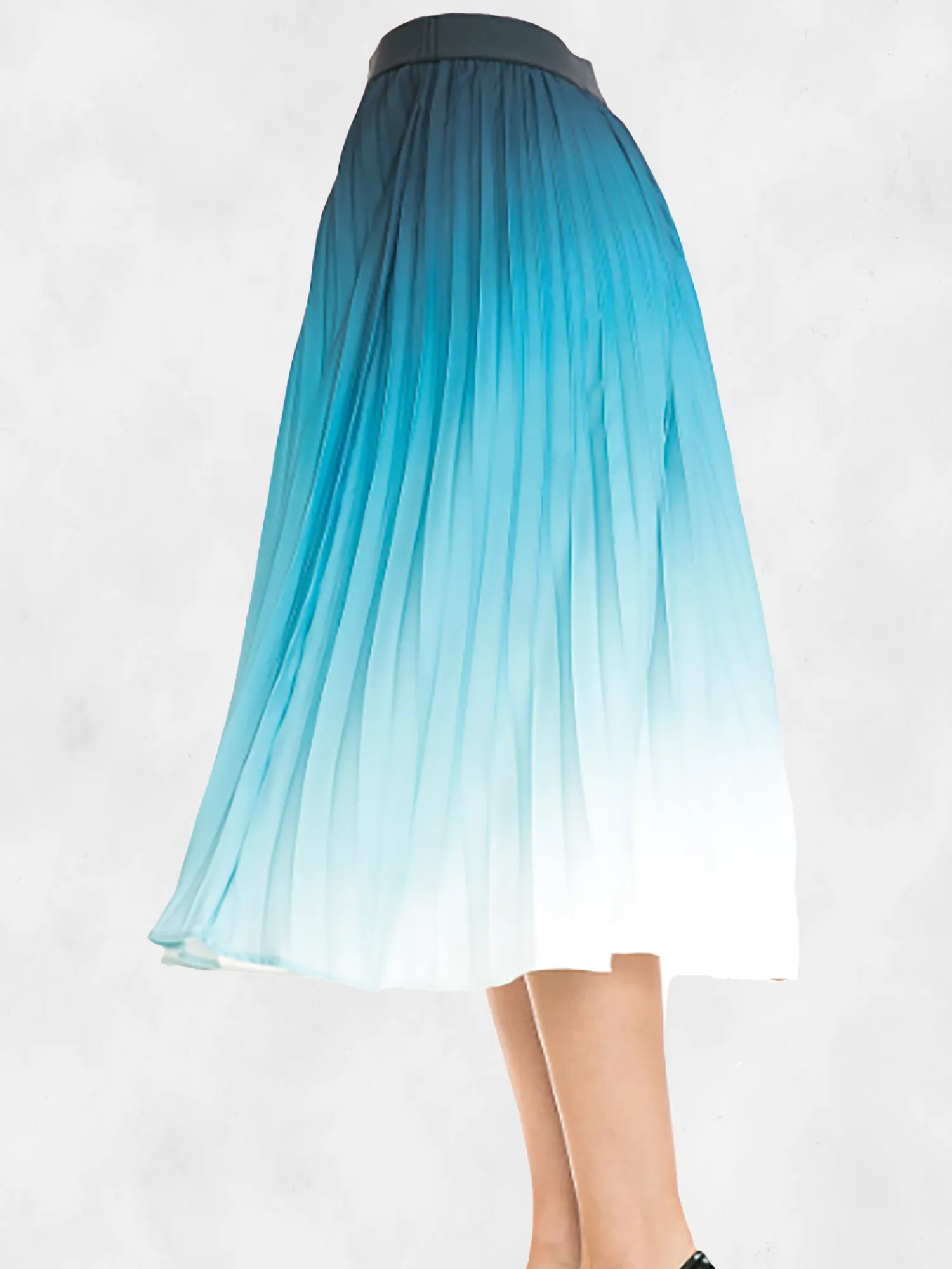 ANNVA USA High Waist Pleated A-line Swing Skirt