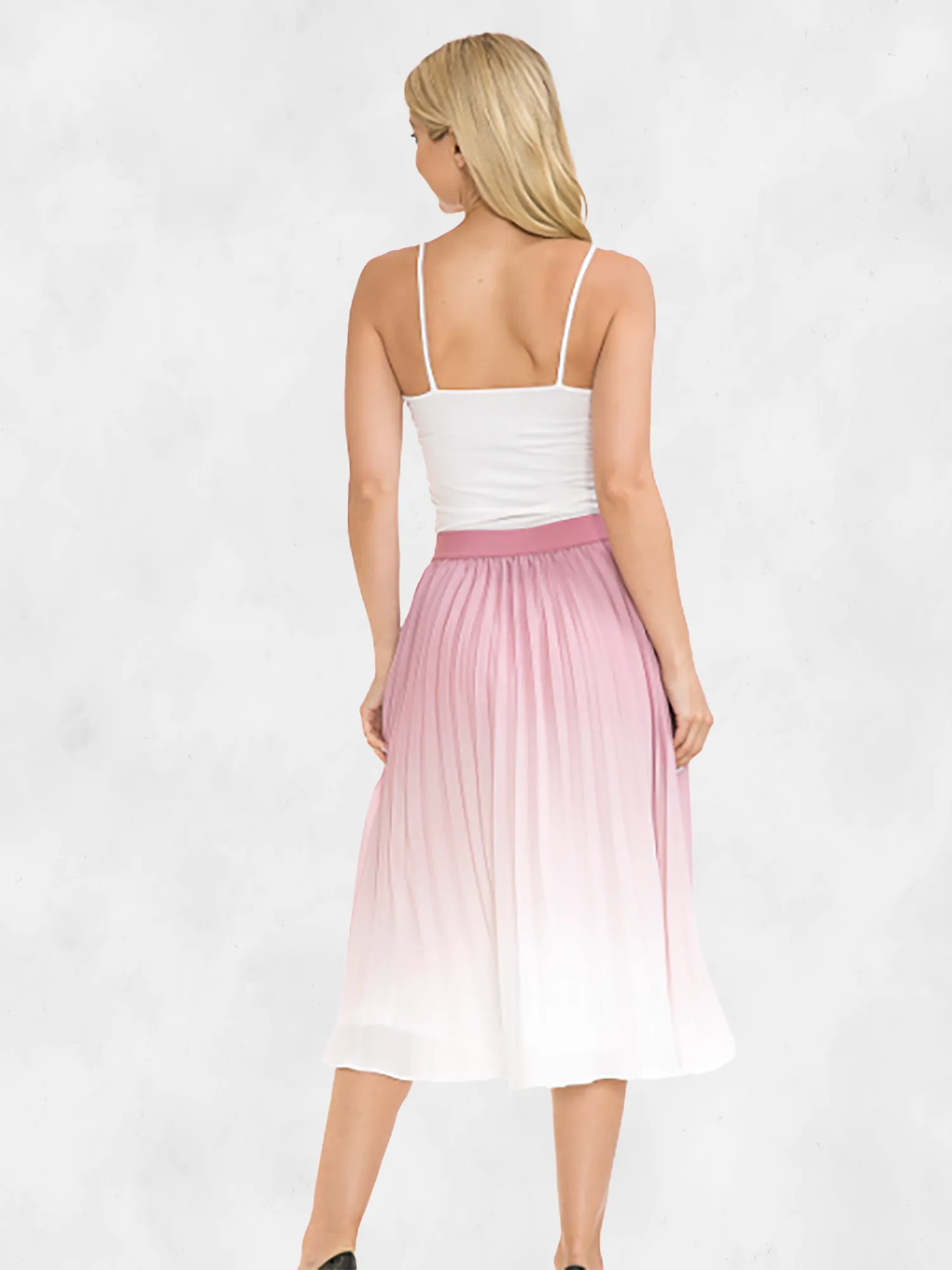 ANNVA USA High Waist Pleated A-line Swing Skirt