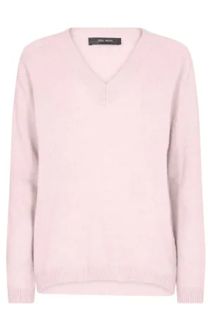 Arlie Cashmere V-Neck Knit | Ballet Slipper | Strik fra Mos Mosh