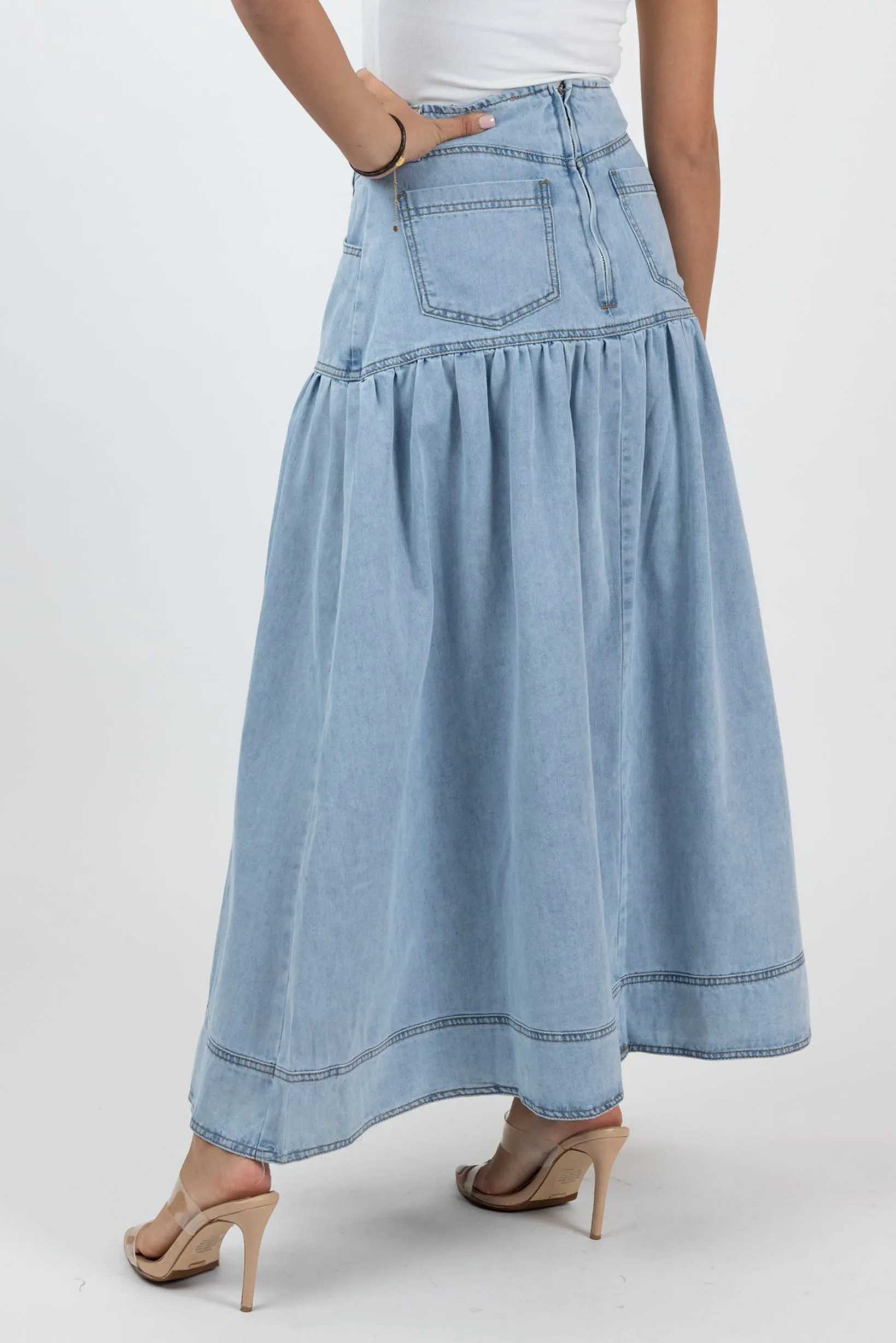 Azura Denim Maxi Skirt