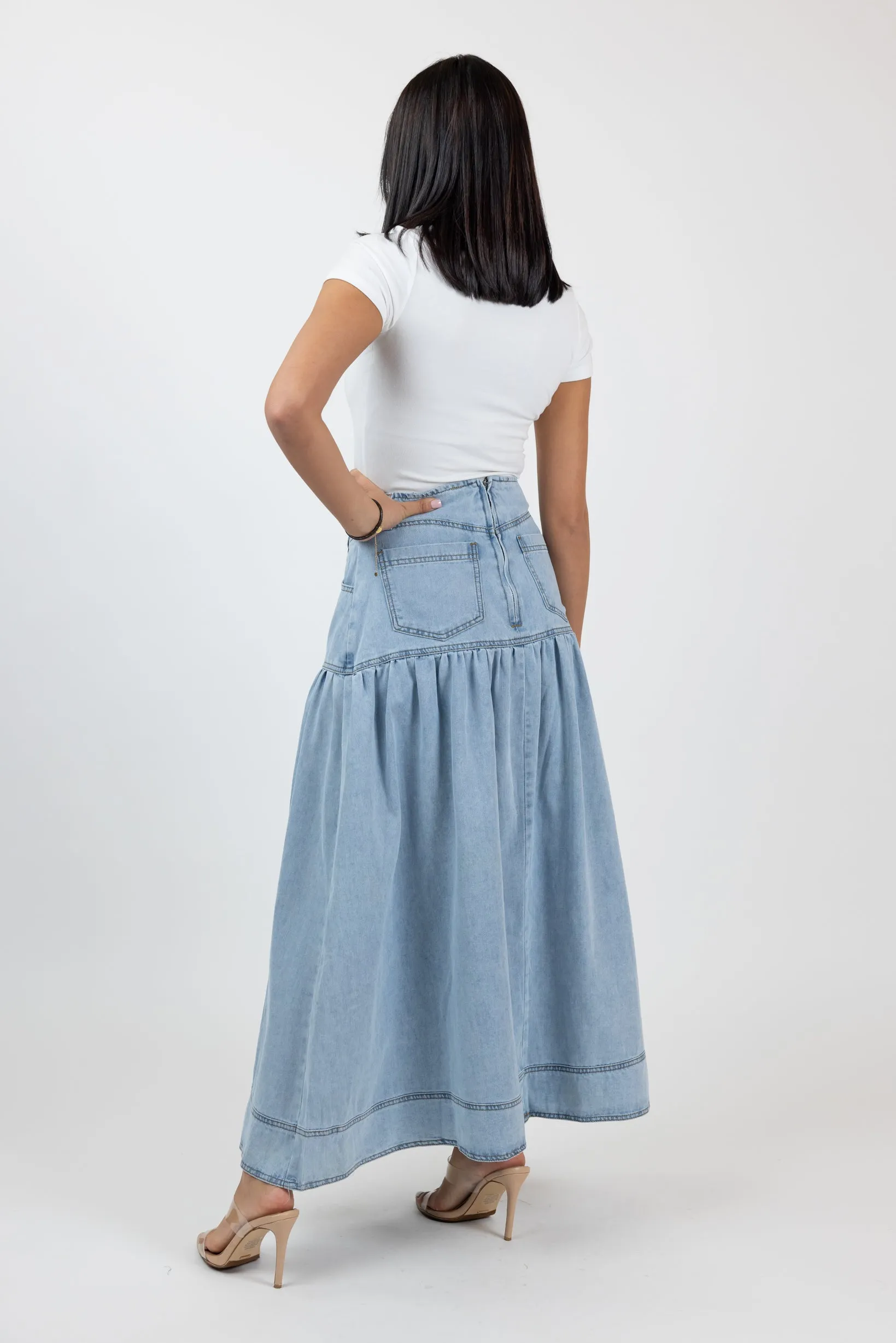 Azura Denim Maxi Skirt