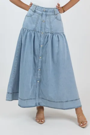 Azura Denim Maxi Skirt