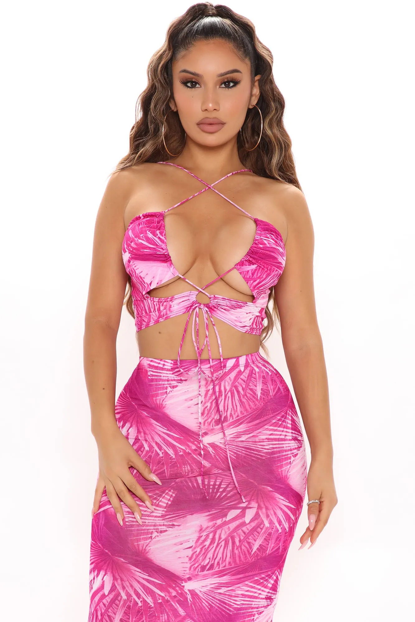 Bahama Mama Tropical Skirt Set - Fuchsia/combo