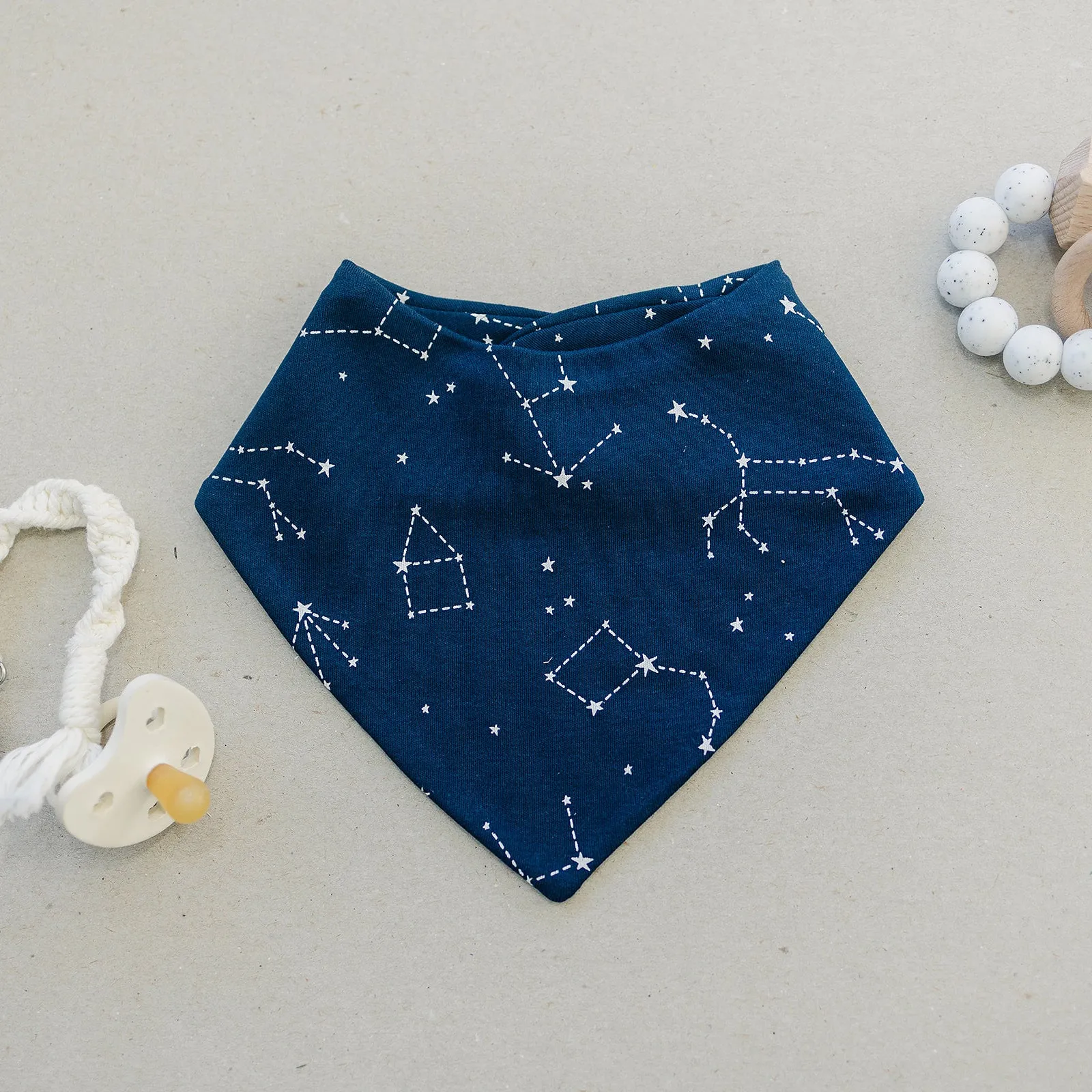 Bandana Bib Set, Merino Wool & Organic Cotton, Set of 2, Night Sky™