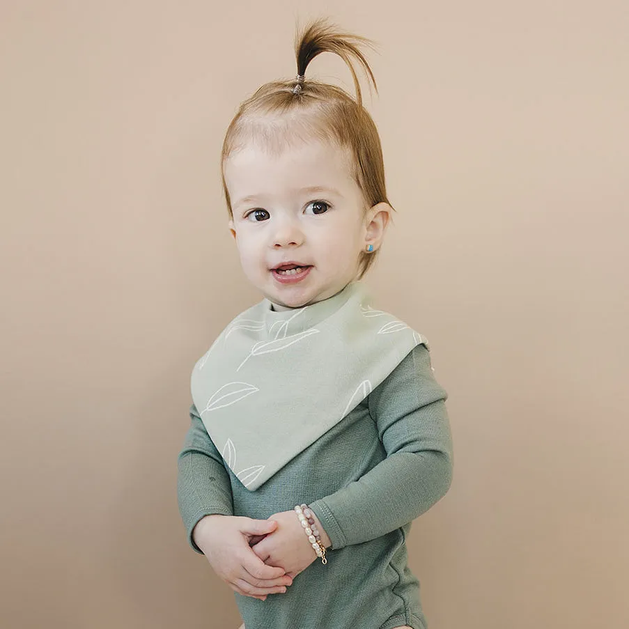 Bandana Bib Set, Merino Wool & Organic Cotton, Set of 2, Sage