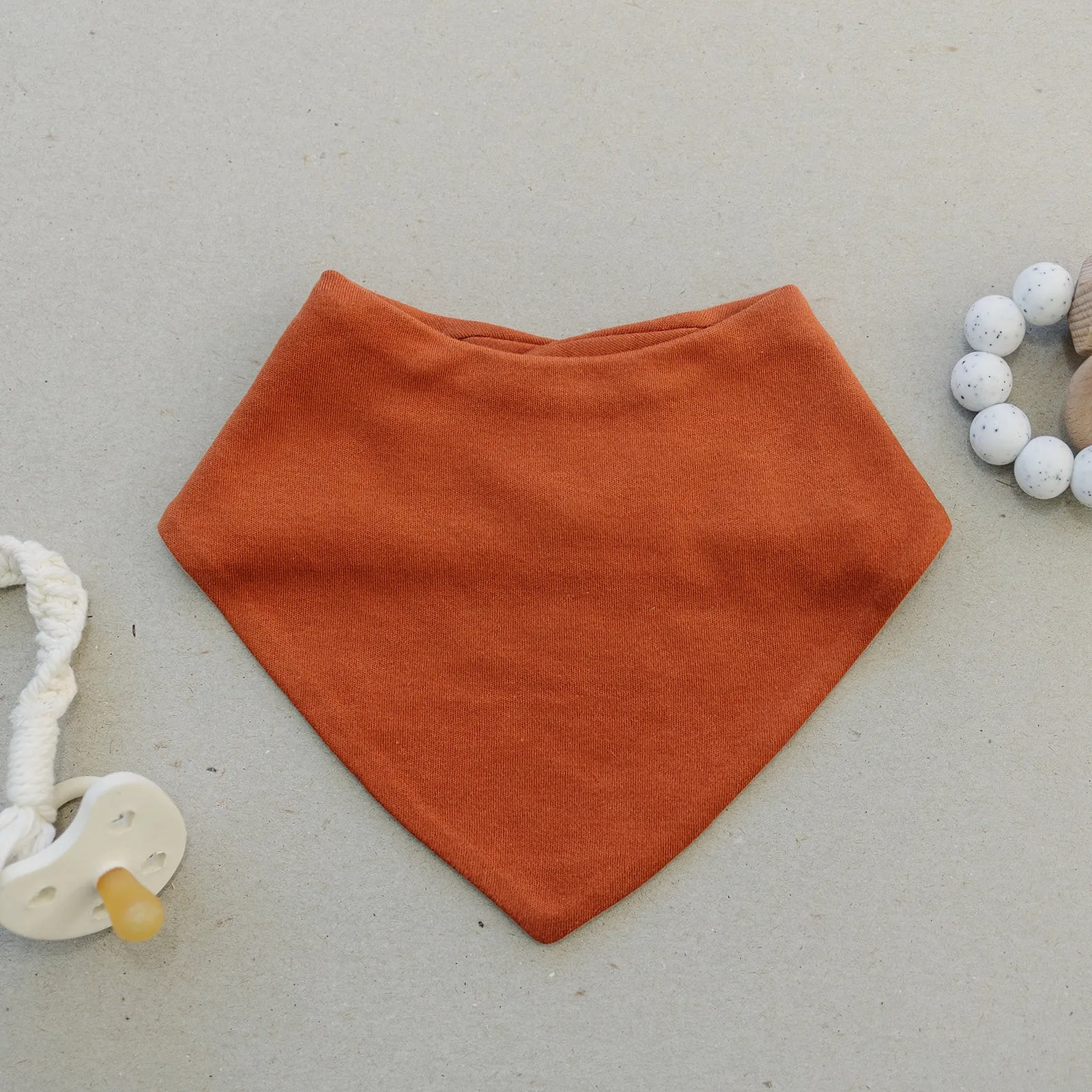 Bandana Bib Set, Merino Wool & Organic Cotton, Set of 2, Terracotta