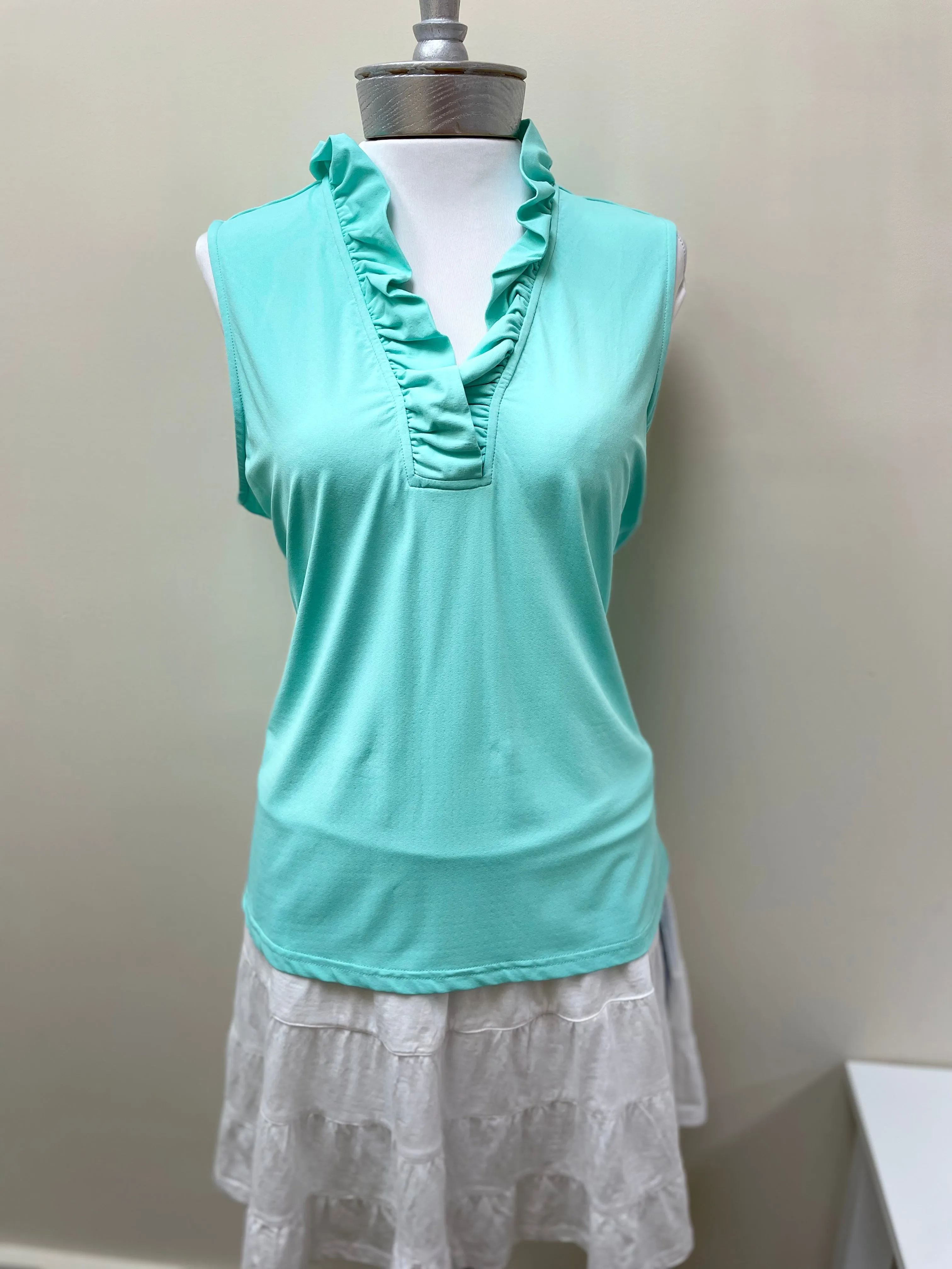 Beachtime Ruffle V-Neck Tank SPF0753S