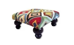 Bedazzled Diamonds Handcrafted Hooked Wool Bench