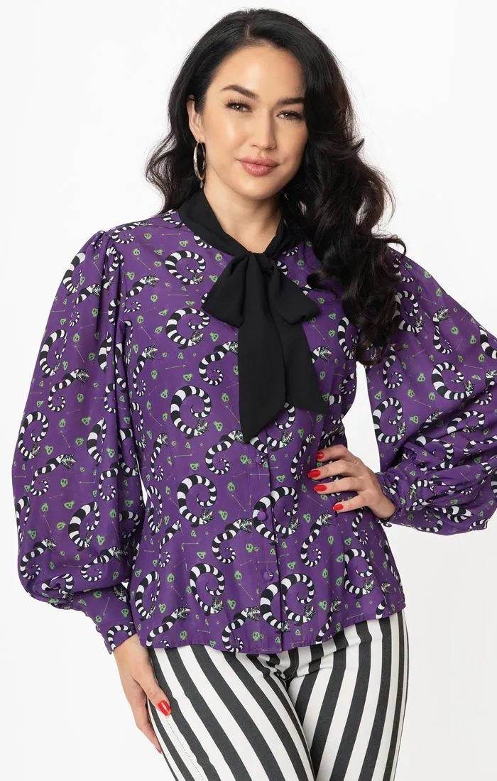 Beetlejuice Sandworm Soiree Gwen Blouse