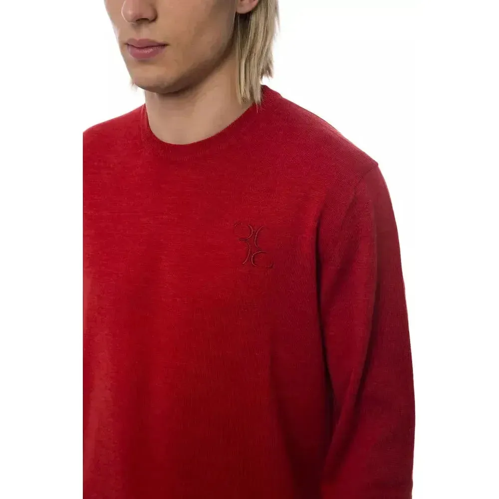 Billionaire Italian Couture Red Merino Wool Men Sweater