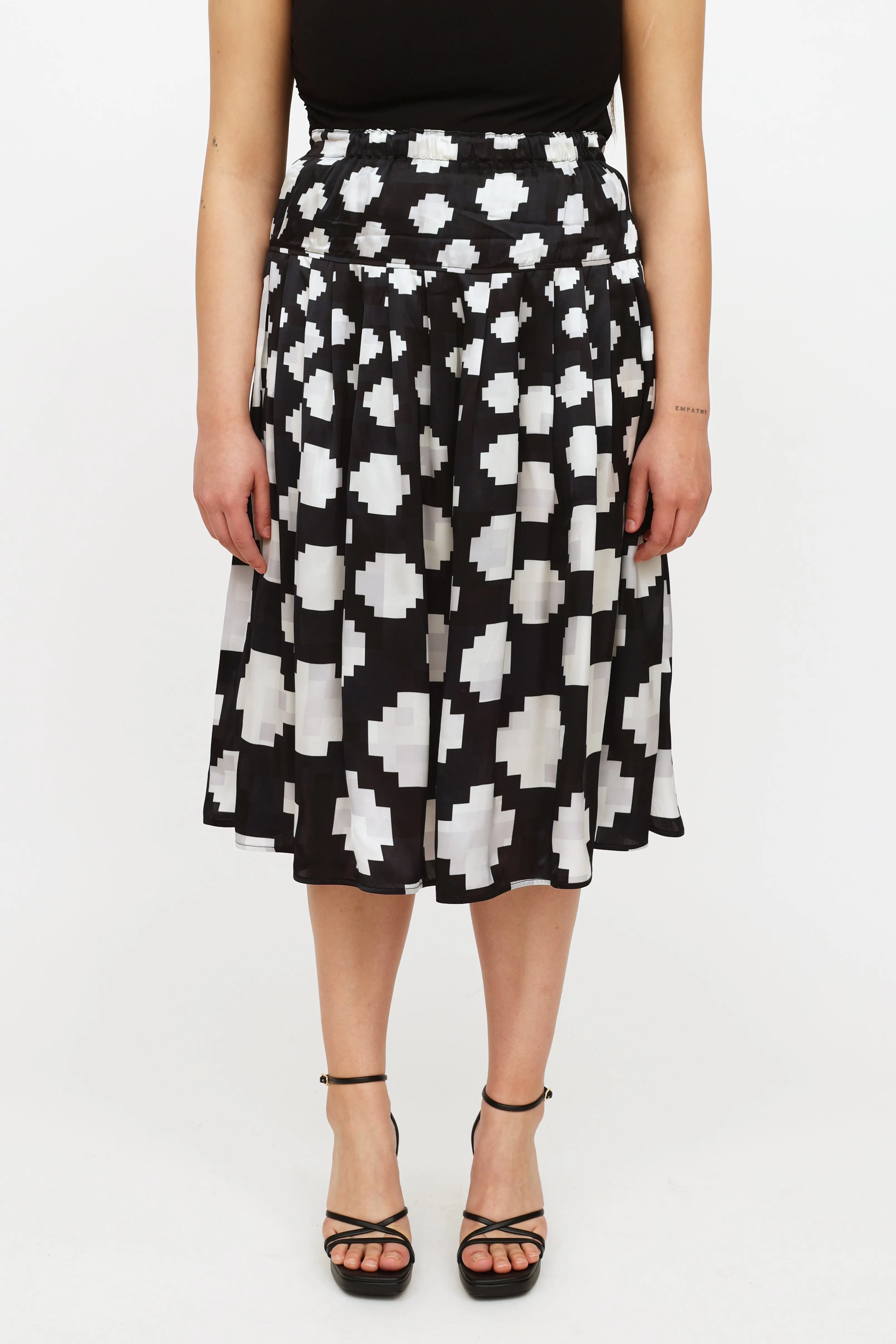 Black & White Pleated Skirt