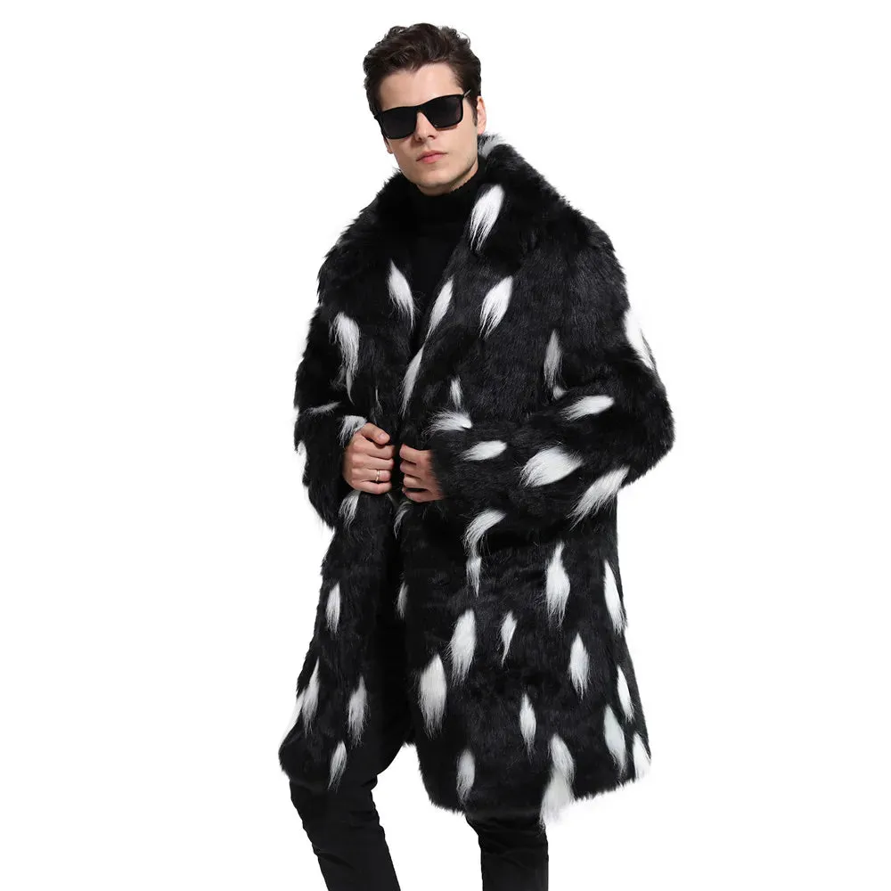 Black And White Spot Fur Coat