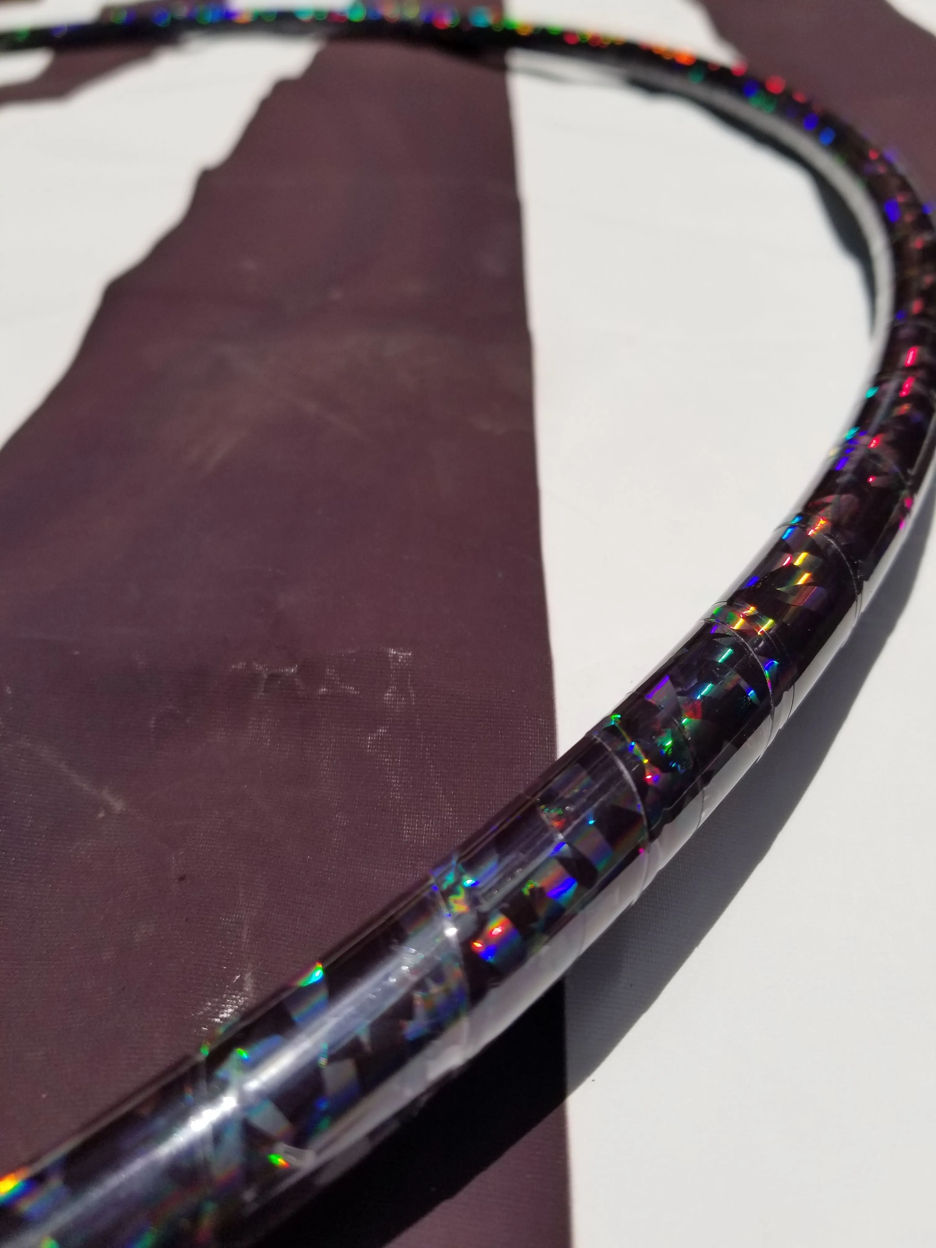 Black Goth Unicorn Glitter Taped Hula Hoop