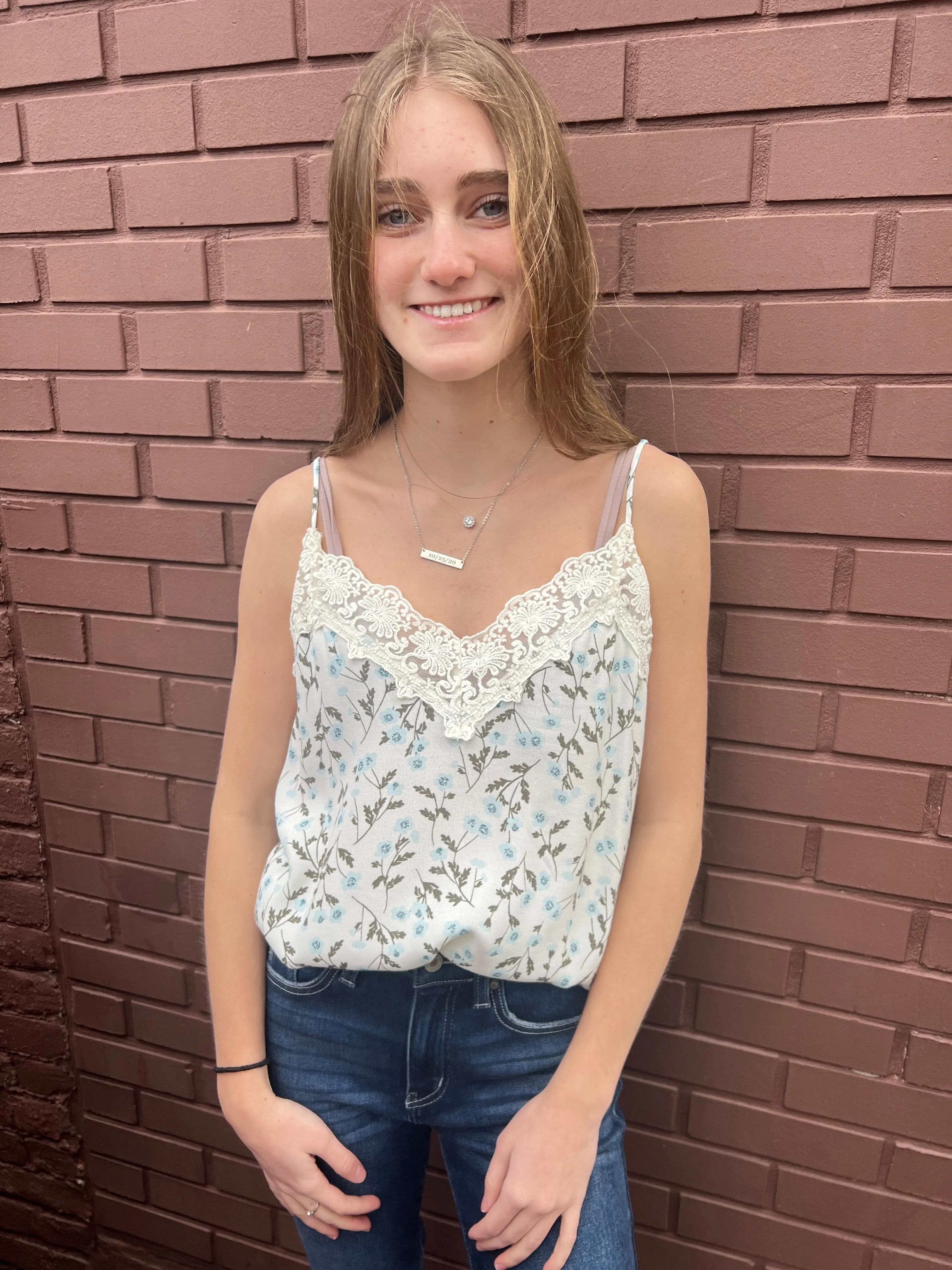 Blue Skies Ahead Tank Top - Ivory