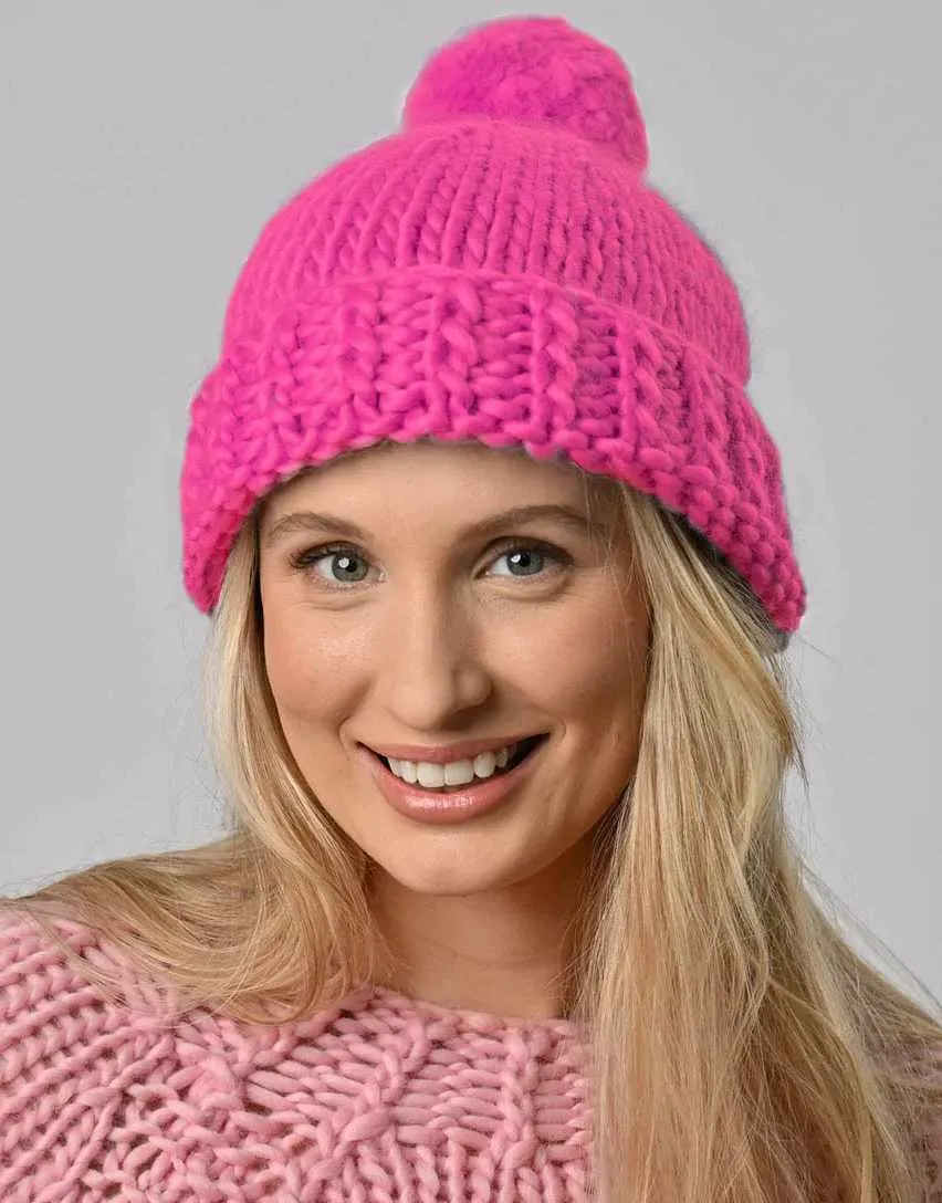 Bobble Hat Knitting Kit, Wool Couture