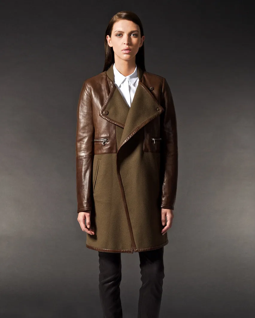 Brogden Wool & Leather Coat - FINAL SALE