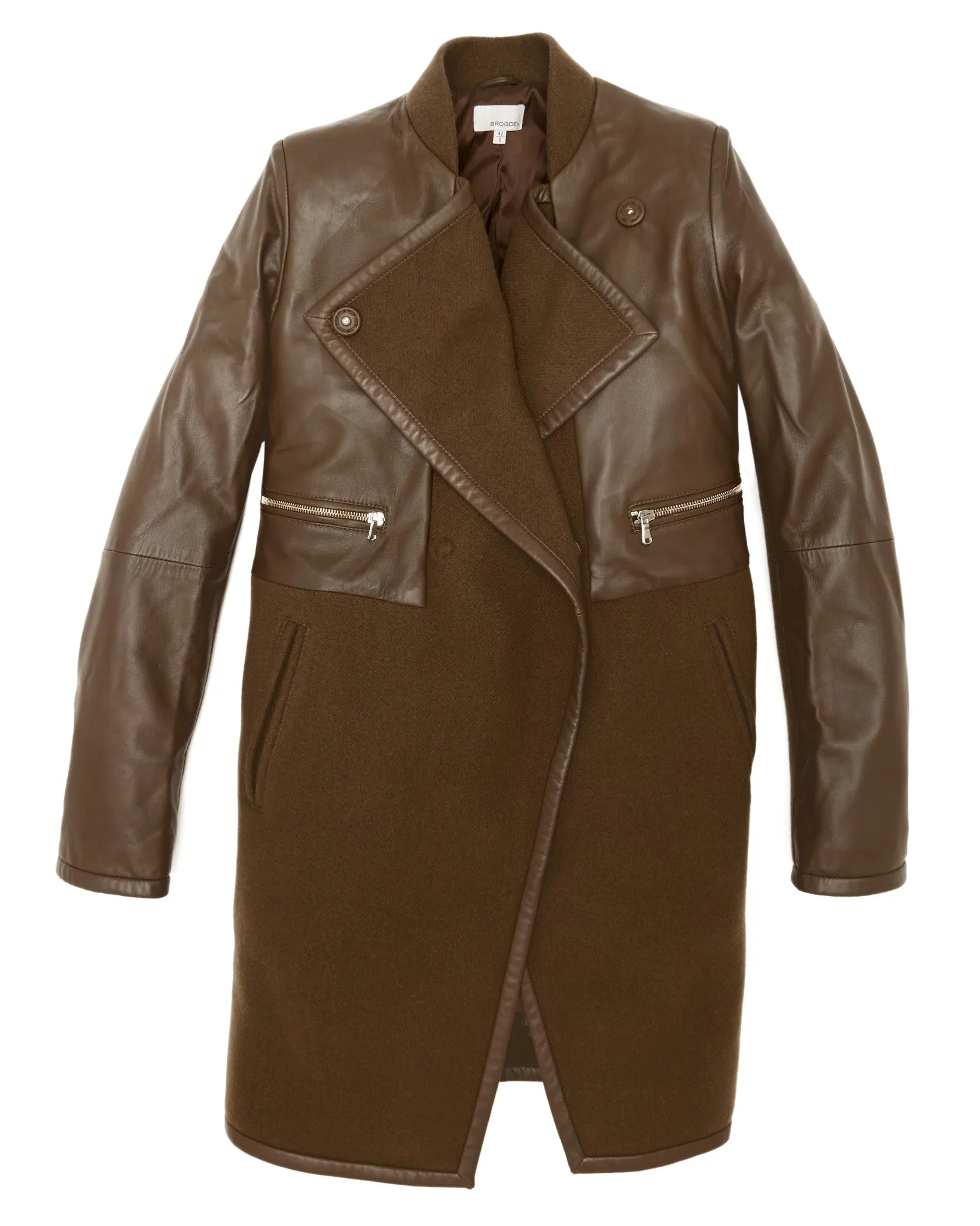 Brogden Wool & Leather Coat - FINAL SALE