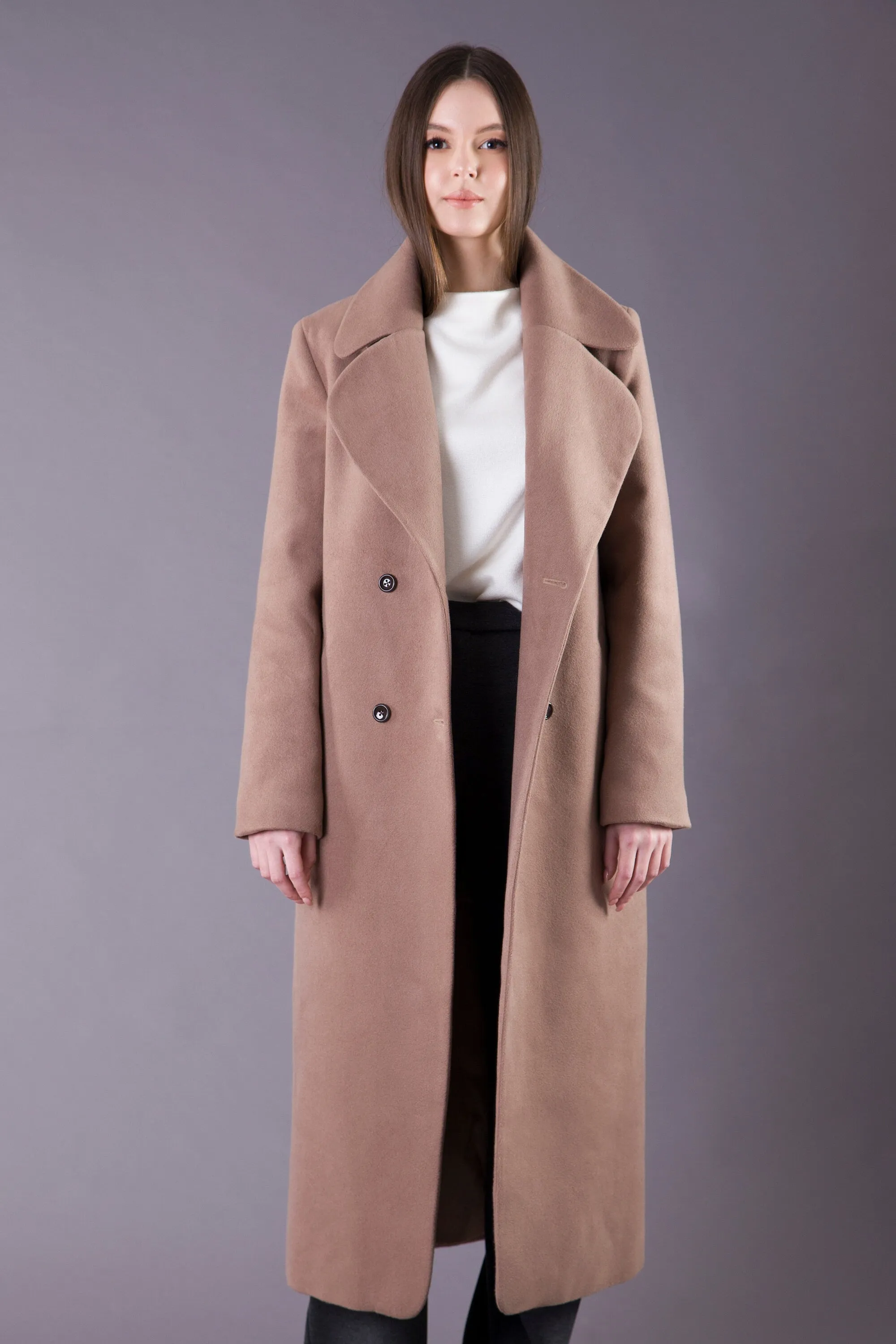 Brown full length winter coat