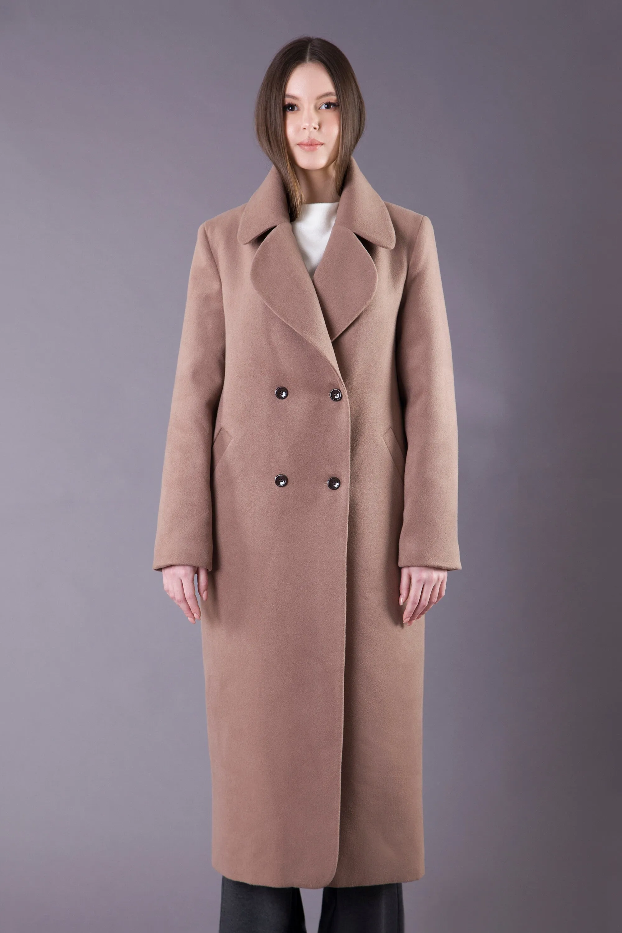 Brown full length winter coat