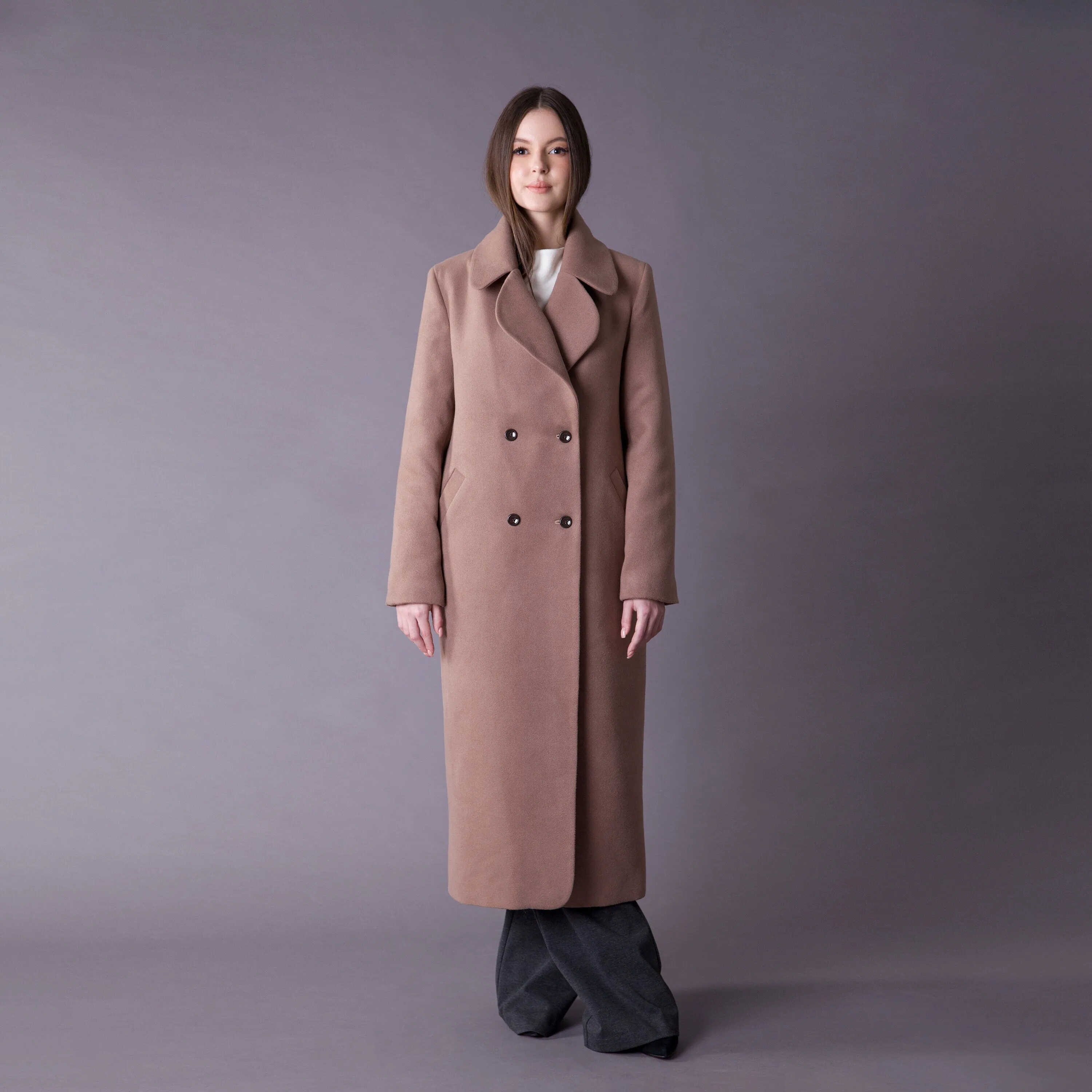 Brown full length winter coat