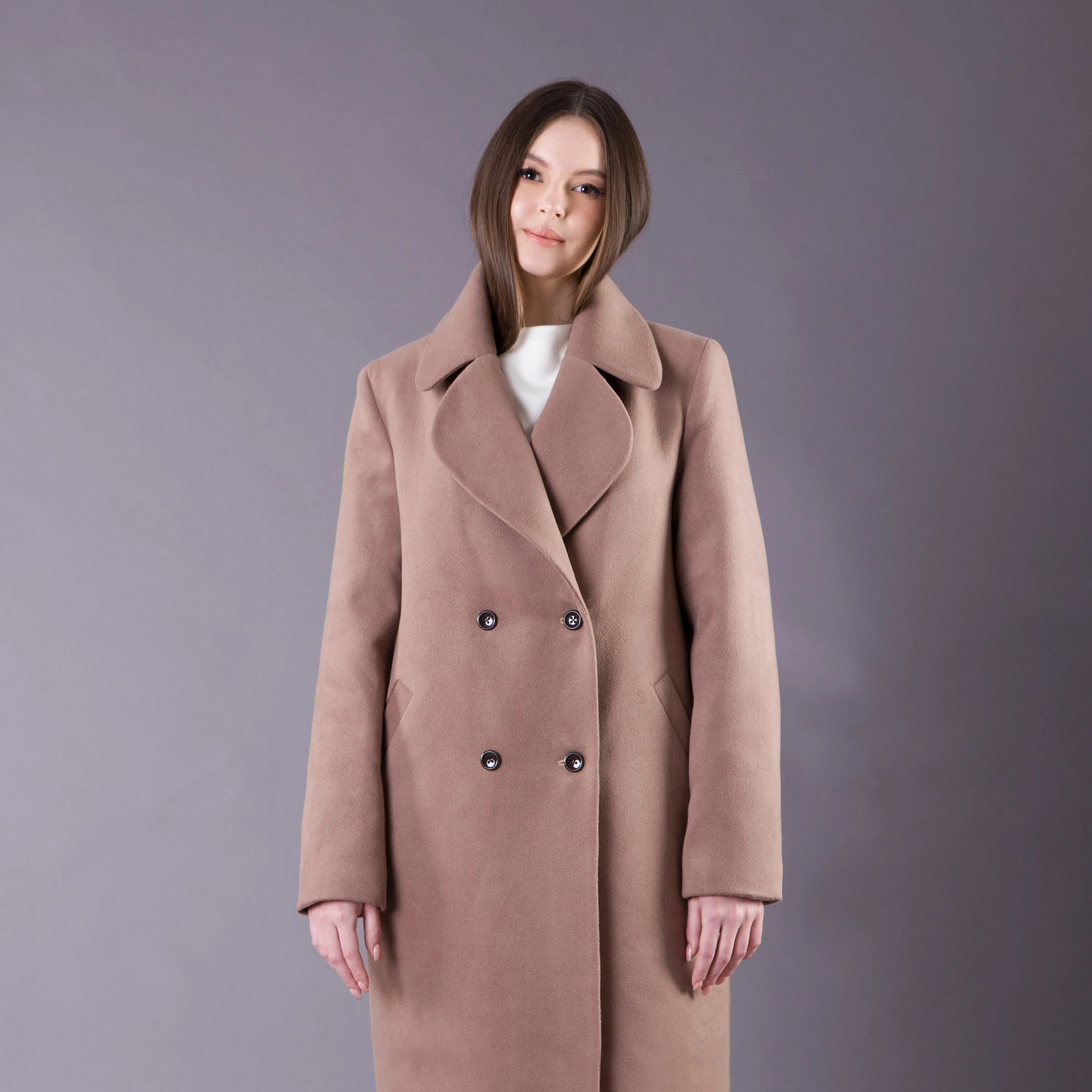 Brown full length winter coat