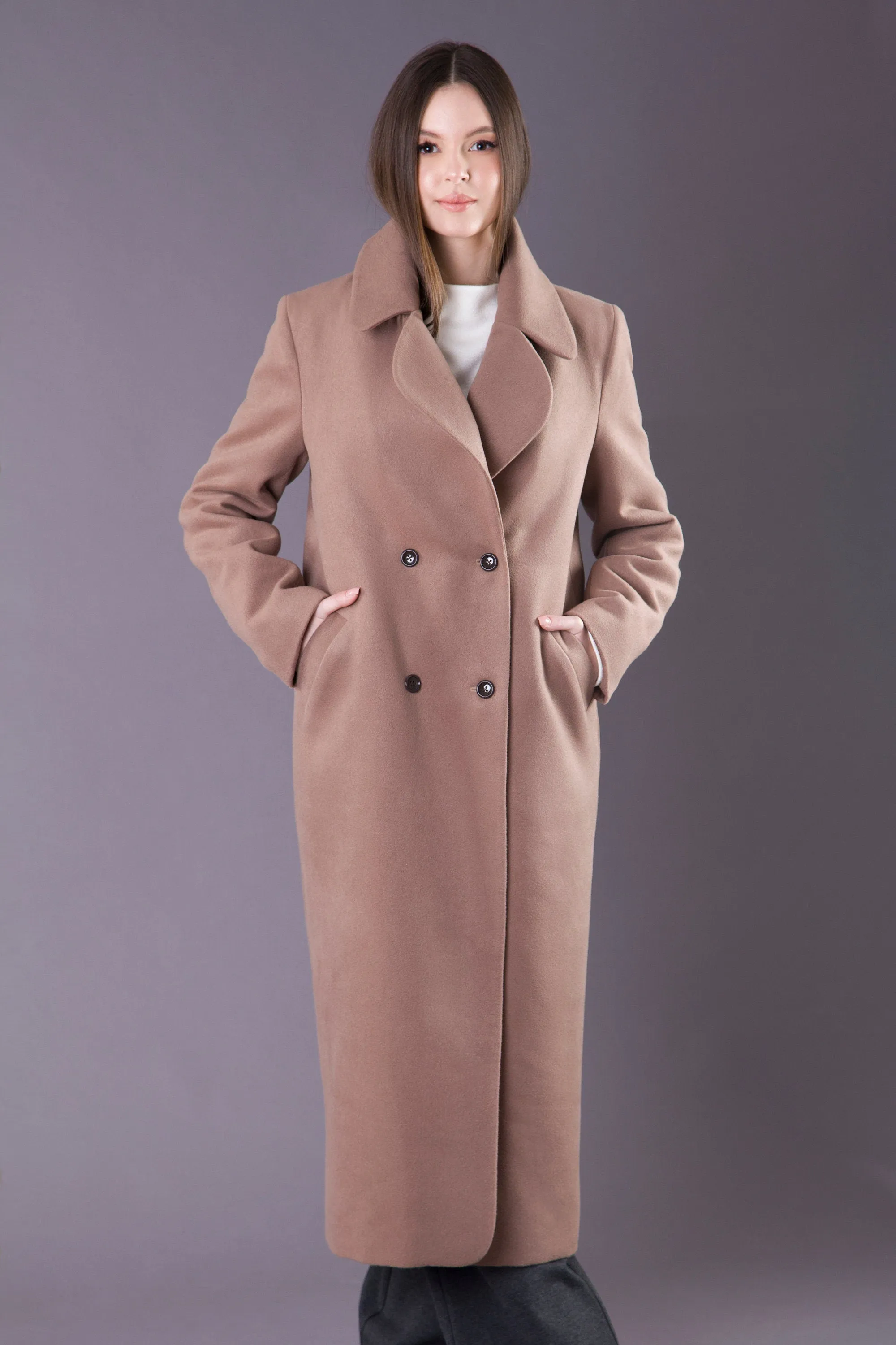 Brown full length winter coat