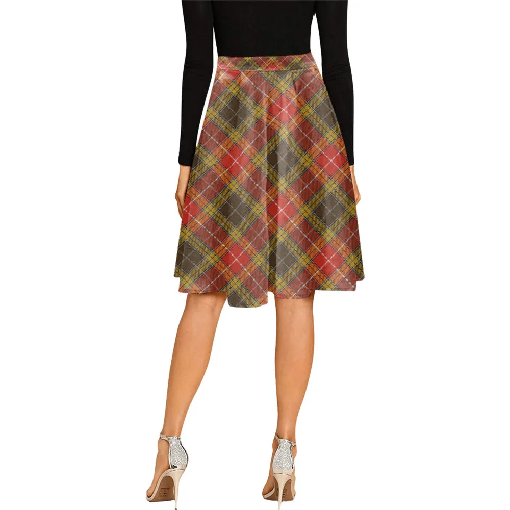 Buchanan Old Set Weathered Tartan Melete Pleated Midi Skirt