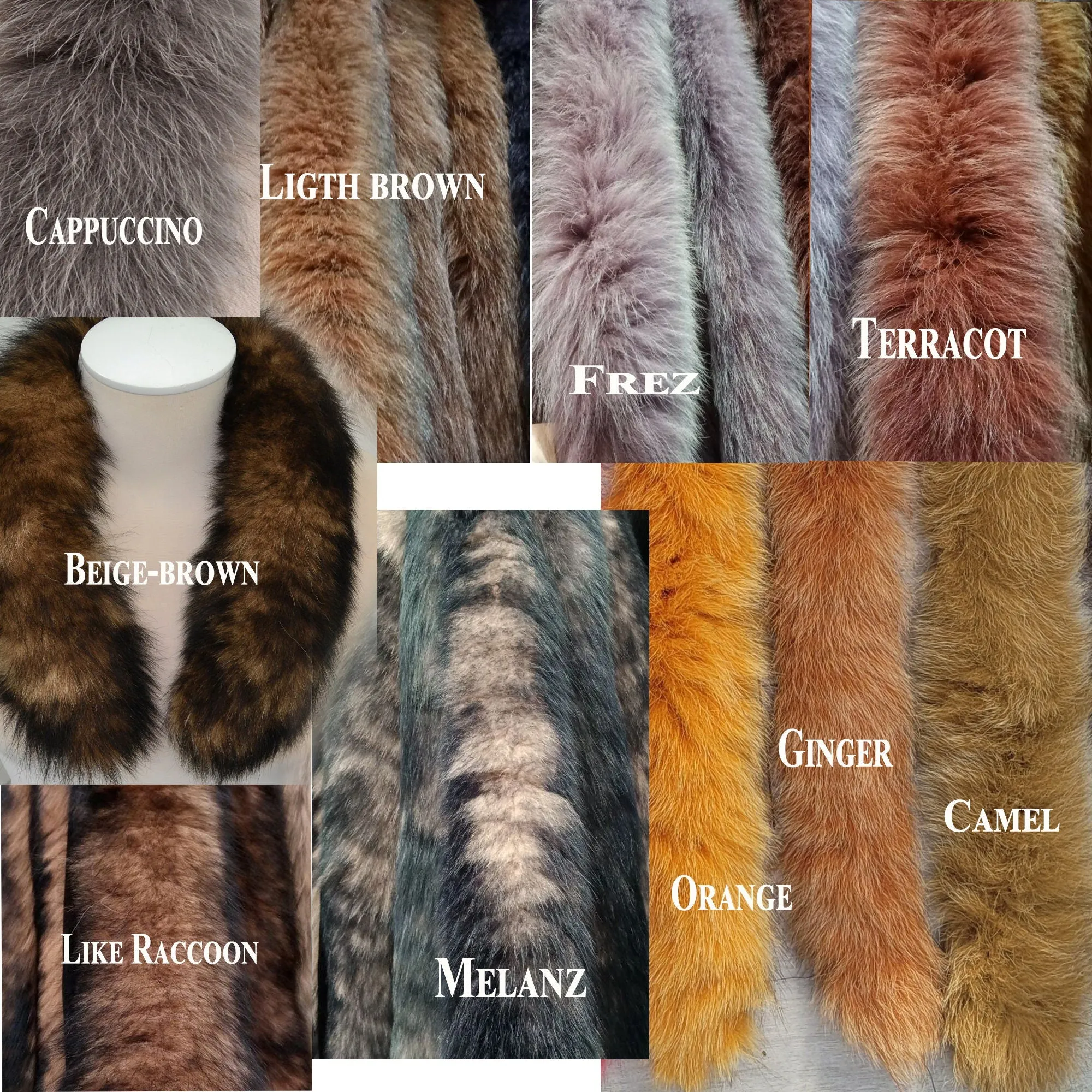 BY ORDER FOX (Tail) Trim Hood 60-80 cm, Fur collar trim, Fox Fur Collar, Fur Scarf, Fur Ruf, Fox Fur Hood, Hood Fur Jacket, Fur stripe, Trim