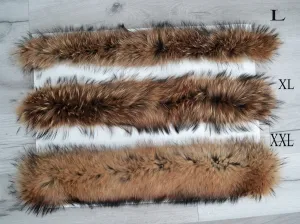 BY ORDER XXL Extra Large Finnish Raccoon Fur Collar, Fur Trim Hoodie, Raccoon Fur Collar, Fur Scarf, Fur Ruff, Raccoon Fur Hood, Raccoon Fur