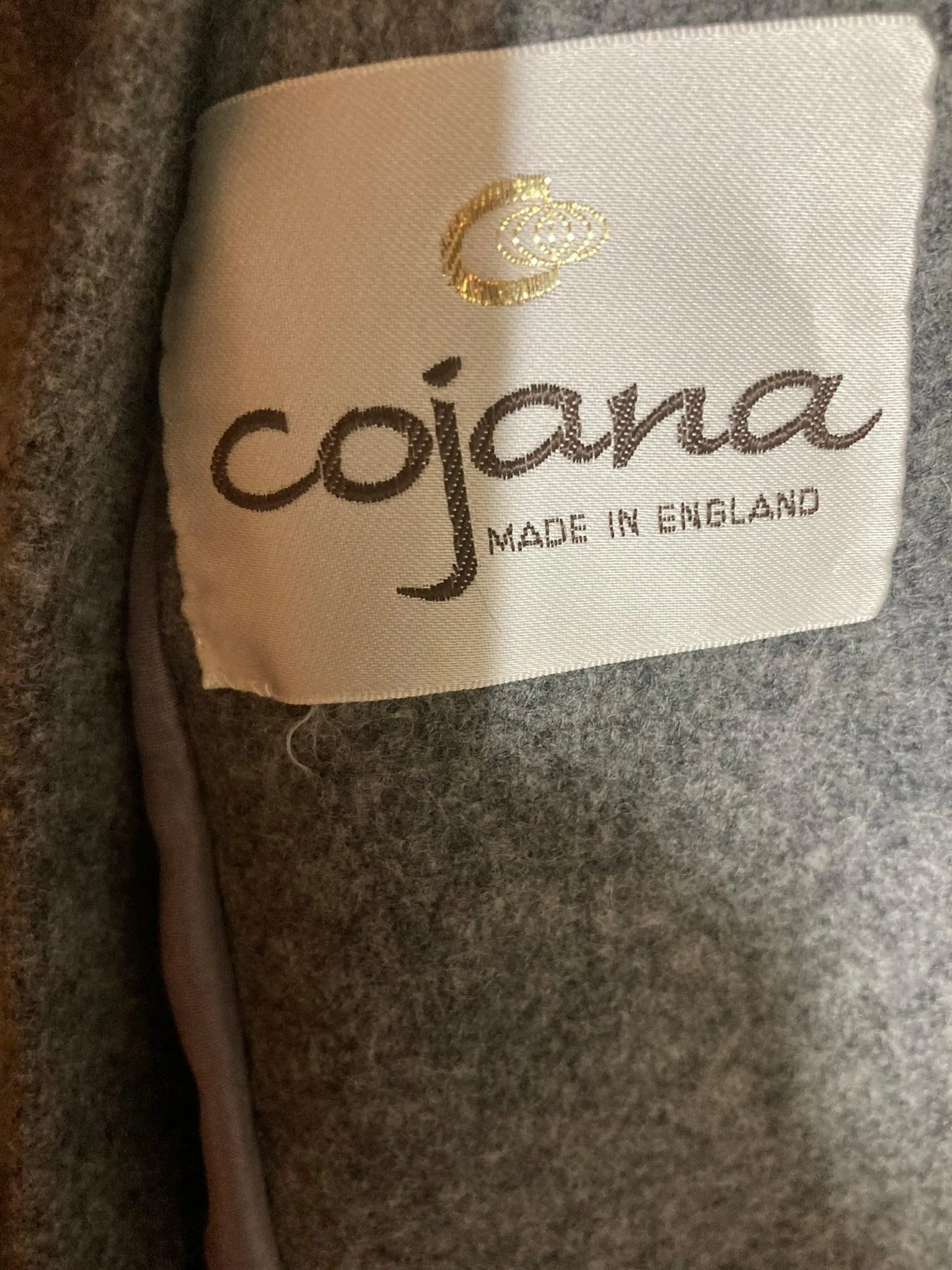 Cojana Wool Grey Embroidered Long Sleeved Coat UK Size 16.