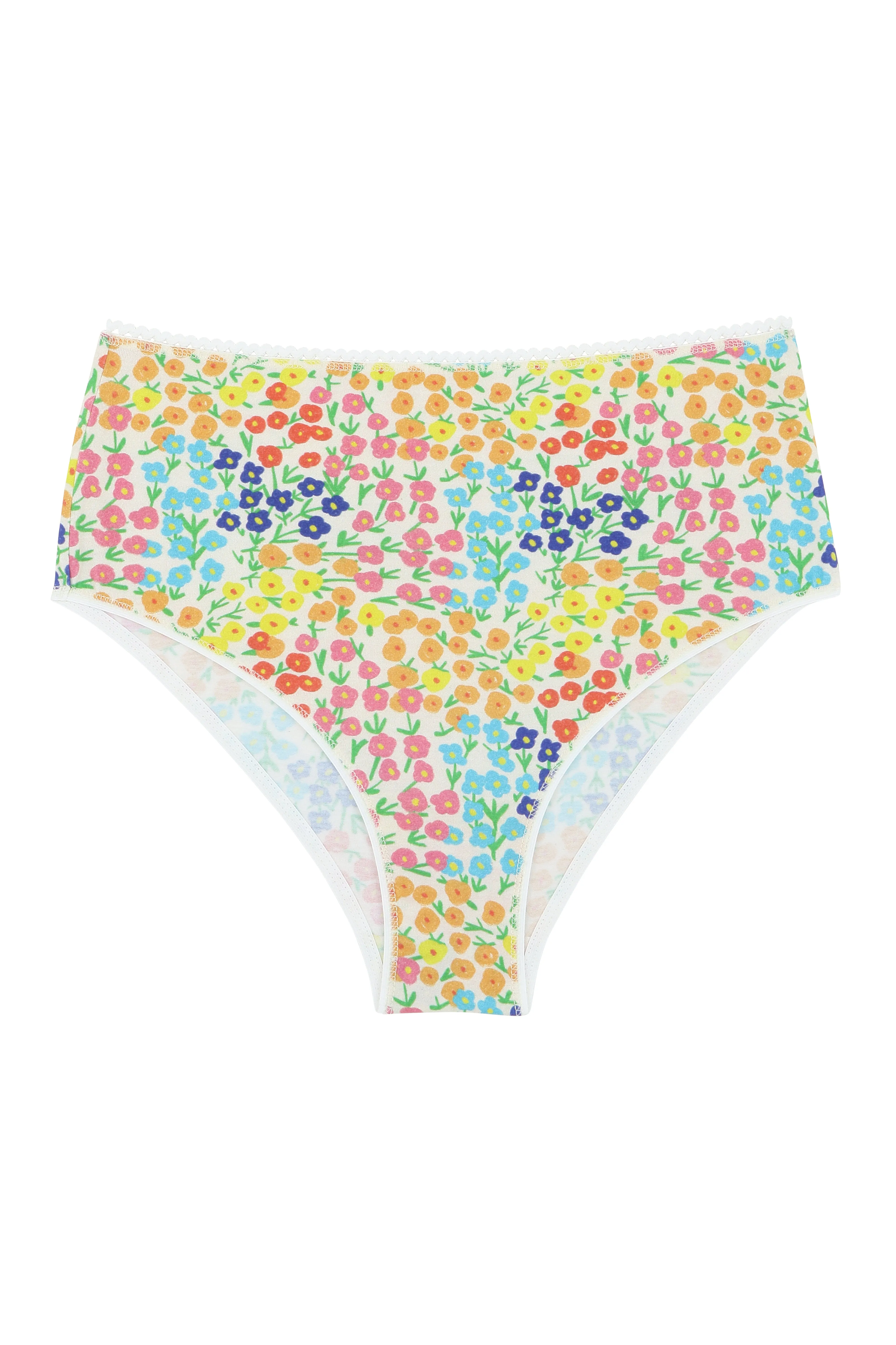 Culotte Taille Haute Coton BIO - Spring Flowers