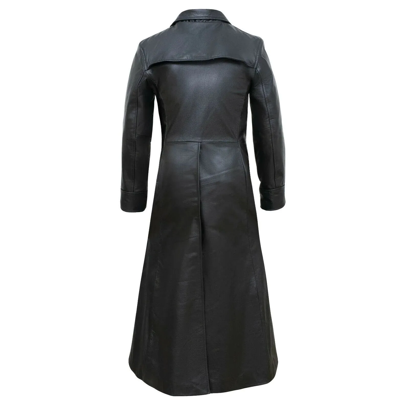 Detective Neo Matrix Black & Brown Gothic Style Men’s Leather Trench Long Coat