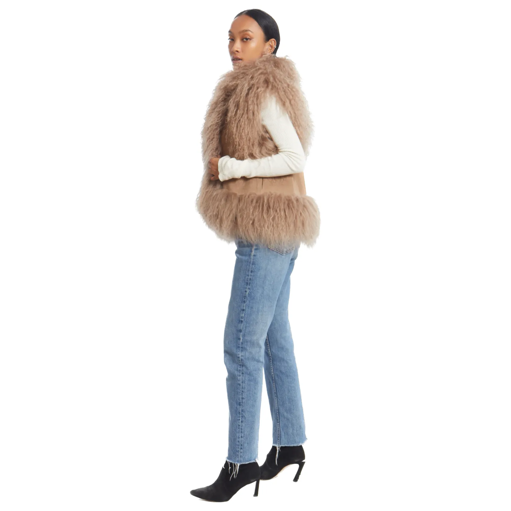 Dorothy Suede Shearling Vest